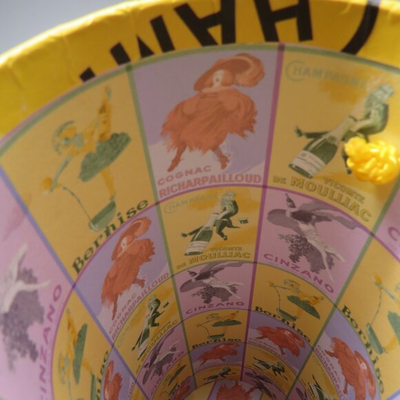 Vicomte de Moulliac Champagne or wine bottle carrier Craft storage French Art - Picture 7 of 9